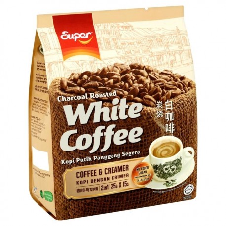 SUPER Charcoal Roasted 2in1 White Coffee 25gx15s - Coffee & Creamer