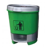 30L Plastic Round Pedal Bin - GREEN