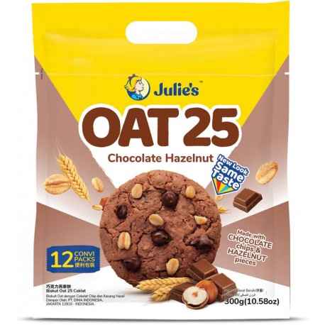 Julie's Oat 25 Biscuits 300g - Choc & Hazelnut