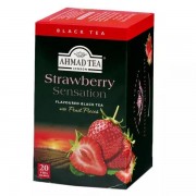 Ahmad Tea Strawberry Sensation Black Tea with Fruit Pieces Teabags 20s