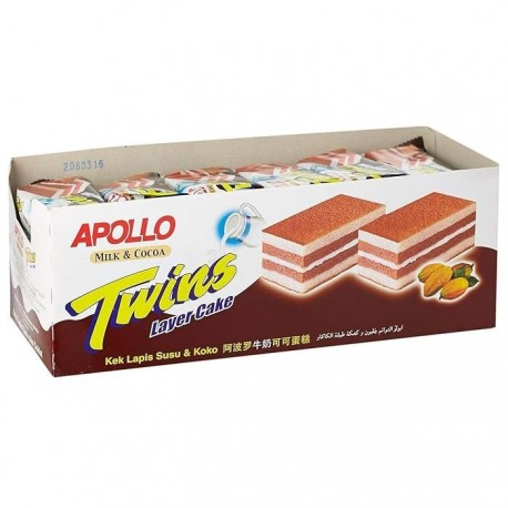 Apollo Layer Cake 18g x24s - Milk & Cocoa Twins