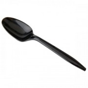 7-inch Plastic Spoon Pack 50pcs - Black