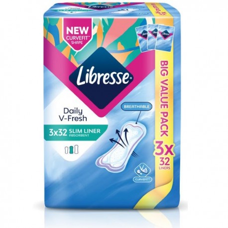 Libresse Daily V-Fresh Slim Panty Liner 3 x32s