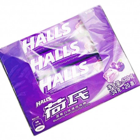 Halls Stick Candy 34g x 20 - Blueberry