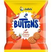 Julie's Button Hot Curry Crackers 80g