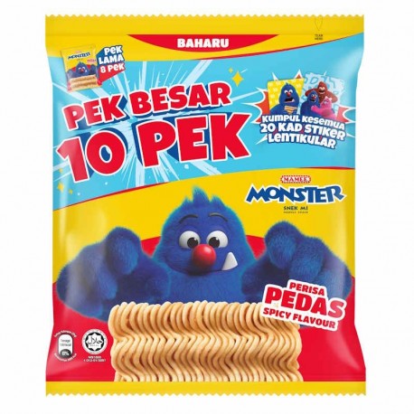 MAMEE Monster Noodle Snack Family Pack 10x20g Spicy Flavour