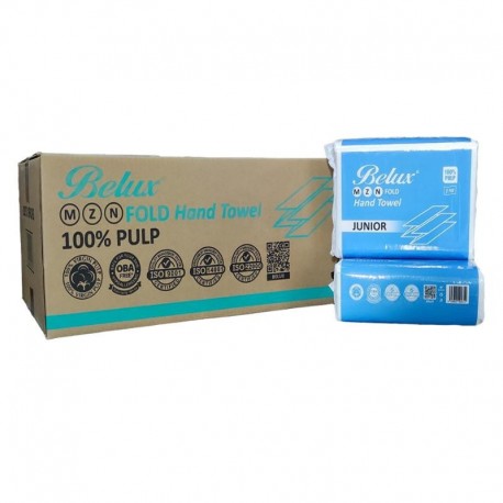 BELUX M-Fold 1Ply Hand Paper Towel 250s x16 Packs - Junior