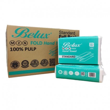 BELUX M-Fold 1Ply Hand Paper Towel 250s x16 Packs - Standard