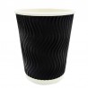 8oz Ripple-Wall Paper Cup 25's Pack - Black