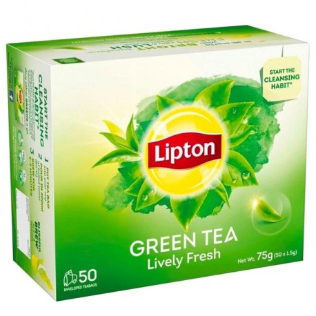 Lipton Fresh Green Tea Enveloped Teabags 1.5g x50s