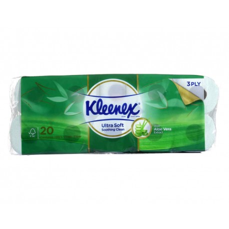 Kleenex 3ply Toilet Tissue UltraSoft 20s - Aloe Vera