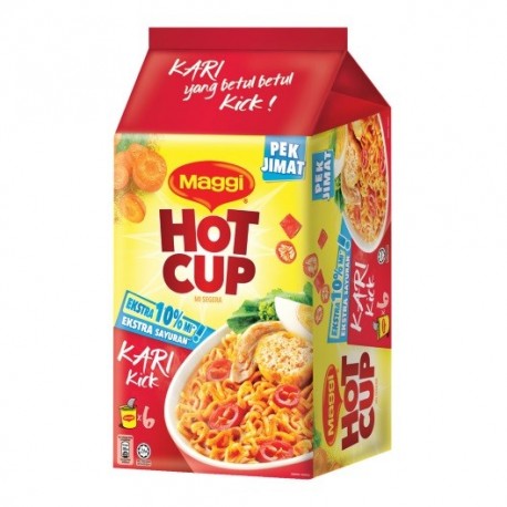 Maggi Hot Cup Curry Flavour 6x58g