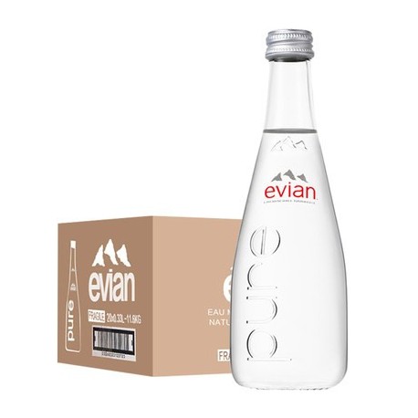 Evian Mineral Water 330ml x 20 (GLASS)